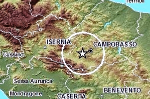 Terremoto in provincia di Campobasso