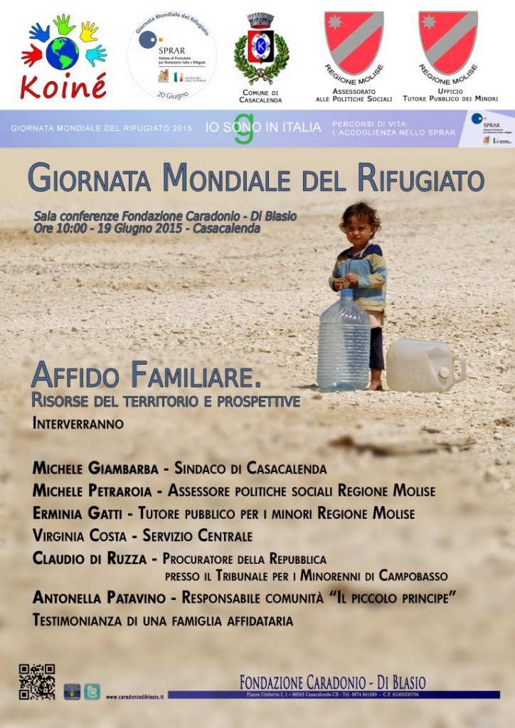 Giornata mondiale del rifugiato, venerdì convegno a Casacalenda