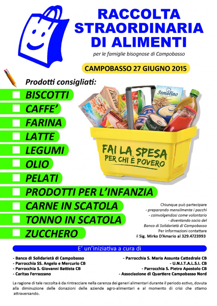 Campobasso, domani raccolta alimentare straordinaria