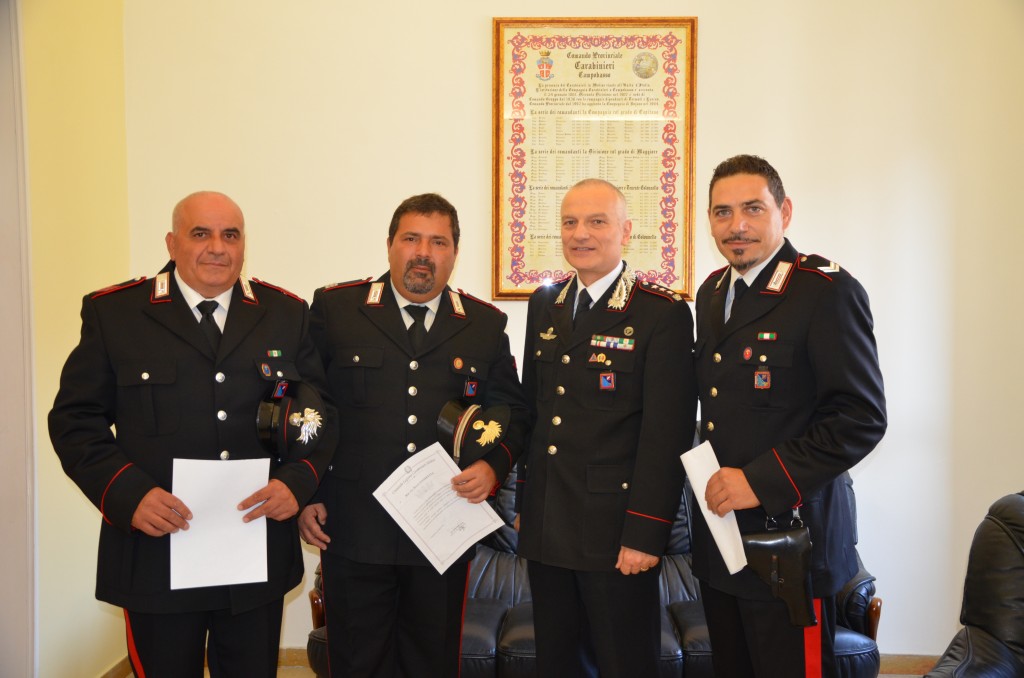 Mirabello, attestato per tre militari della locale stazione dei Carabinieri