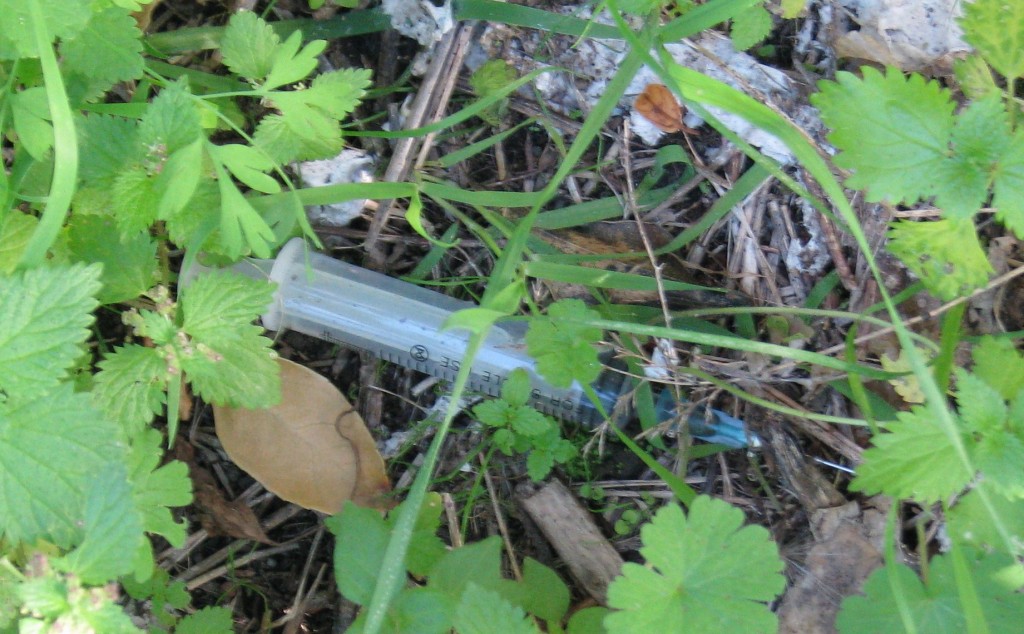 Bimba rischia di pungersi con una siringa davanti alla chiesa dei Monti