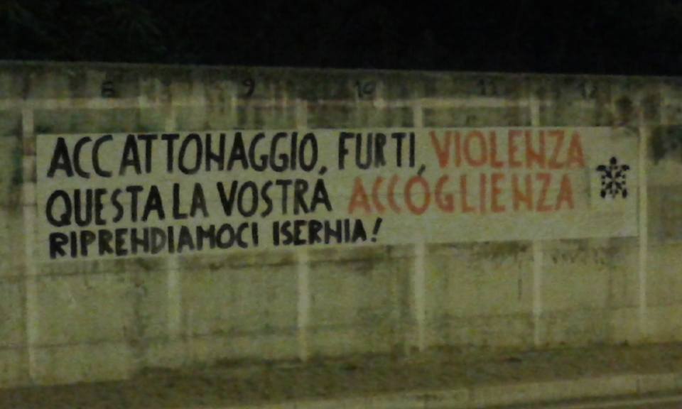 Migranti a Isernia, Casapound di nuovo all’attacco