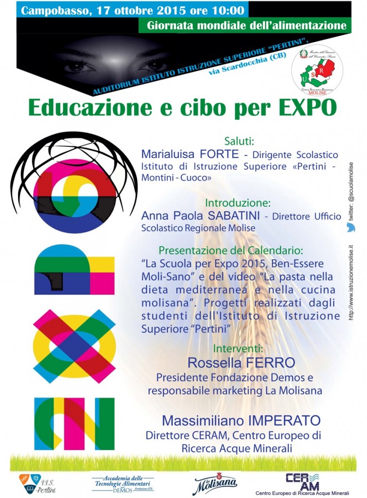 Educazione e cibo per Expo, domani convegno a Campobasso