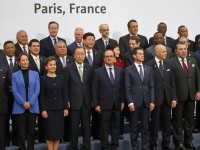World leaders pose for a group photo at the COP21, United Nations Climate Change Conference, in Le Bourget, outside Paris, Monday, Nov. 30, 2015. (AP Photo/Jacky Naegelen, Pool)