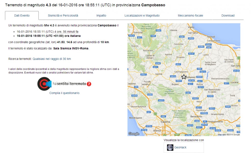 Terremoto, l’Ingv rettifica: scossa di magnitudo 4.3. Sito della Protezione civile offline, Frattura: colpa degli hacker