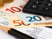 PAPERS, MONEY, CALCULATOR AND PENCIL