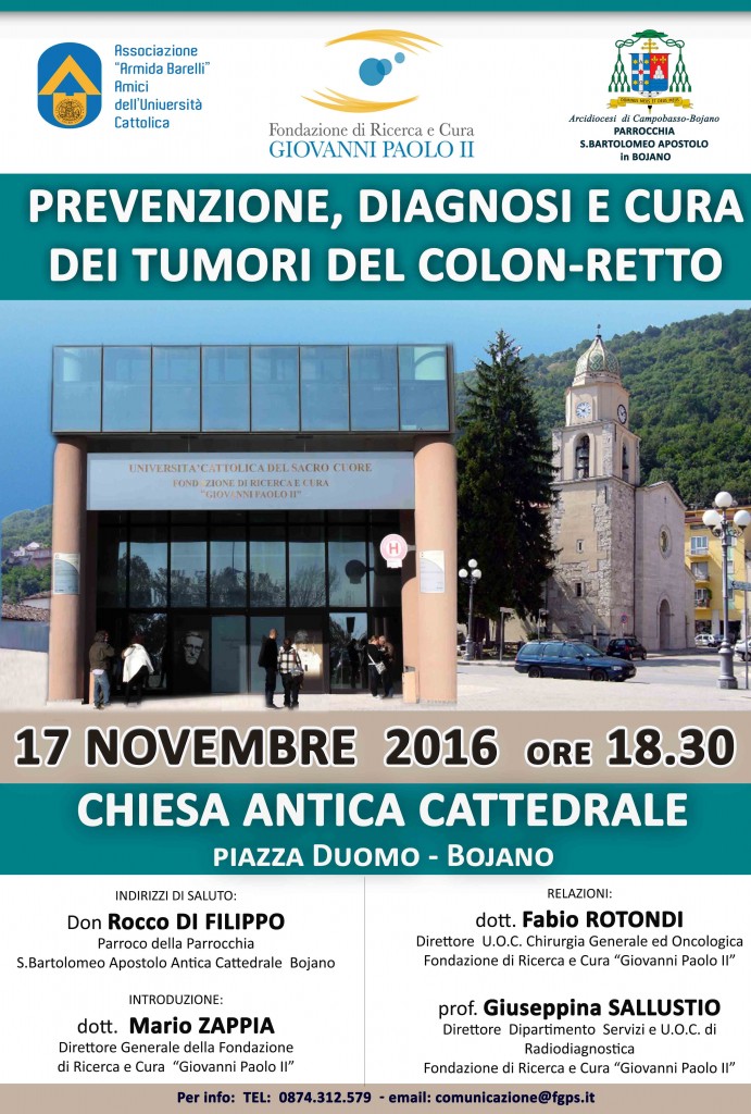 Tumore al colon, un convegno a Bojano per parlare di prevenzione
