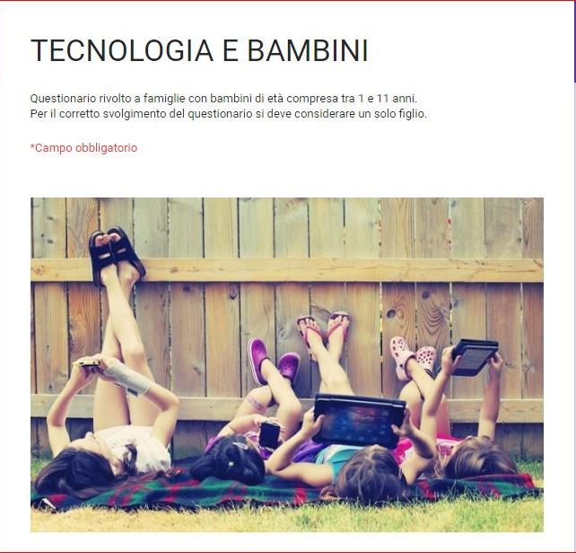 I bambini e la tecnologia, come partecipare alla ricerca