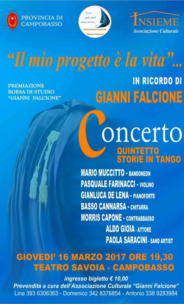 “Il mio progetto è la vita”, al Savoia il concerto per ricordare Gianni Falcione