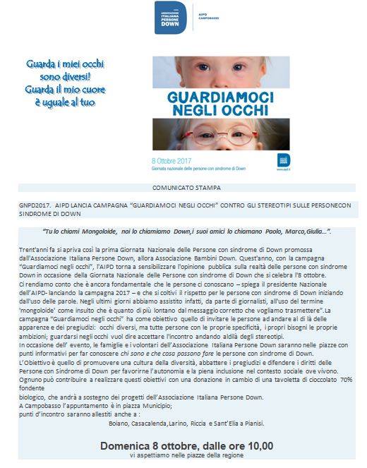 Domenica in piazza per la Giornata nazionale delle persone con sindrome down