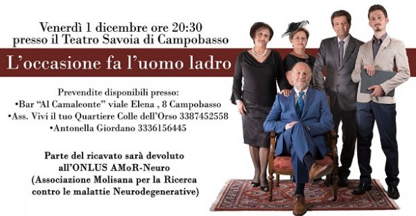 “L’occasione fa l’uomo ladro”. I Napolesani in scena al teatro Savoia di Campobasso