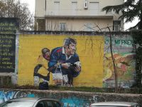 Il ‘gigante buono’ guarderà ancora i suoi ragazzi, al vecchio Romagnoli di Campobasso il murales per mister Credico