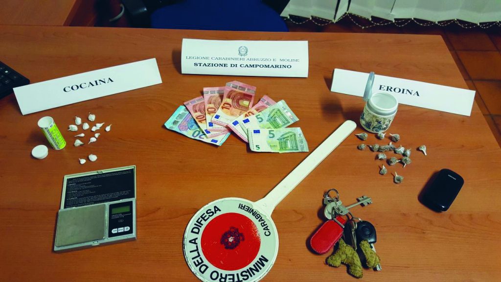 Campomarino, pronto a spacciare eroina e cocaina: arrestato un 60enne
