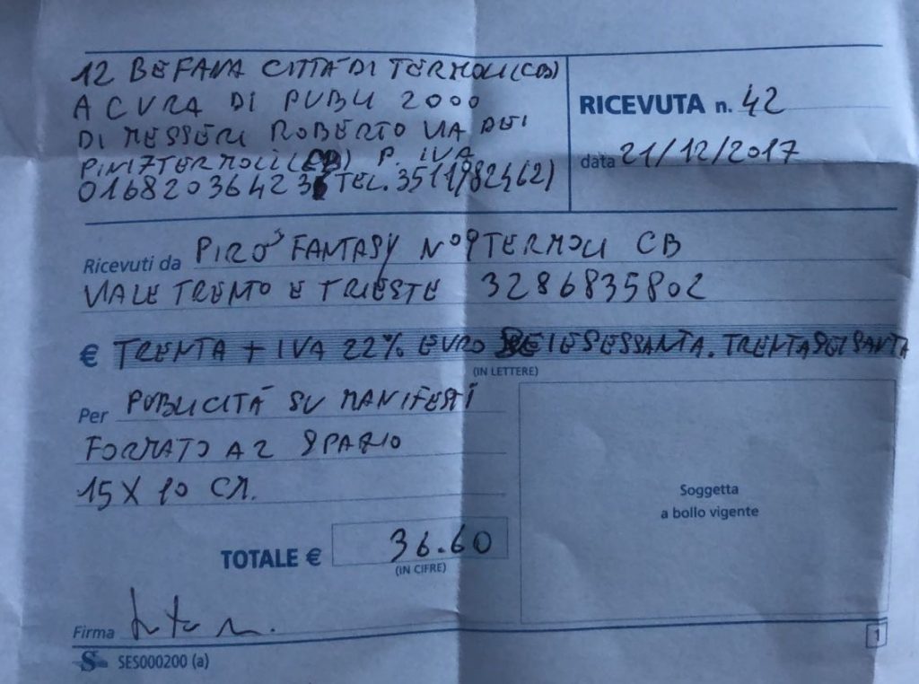 A Termoli denunciata la “truffa della Befana”