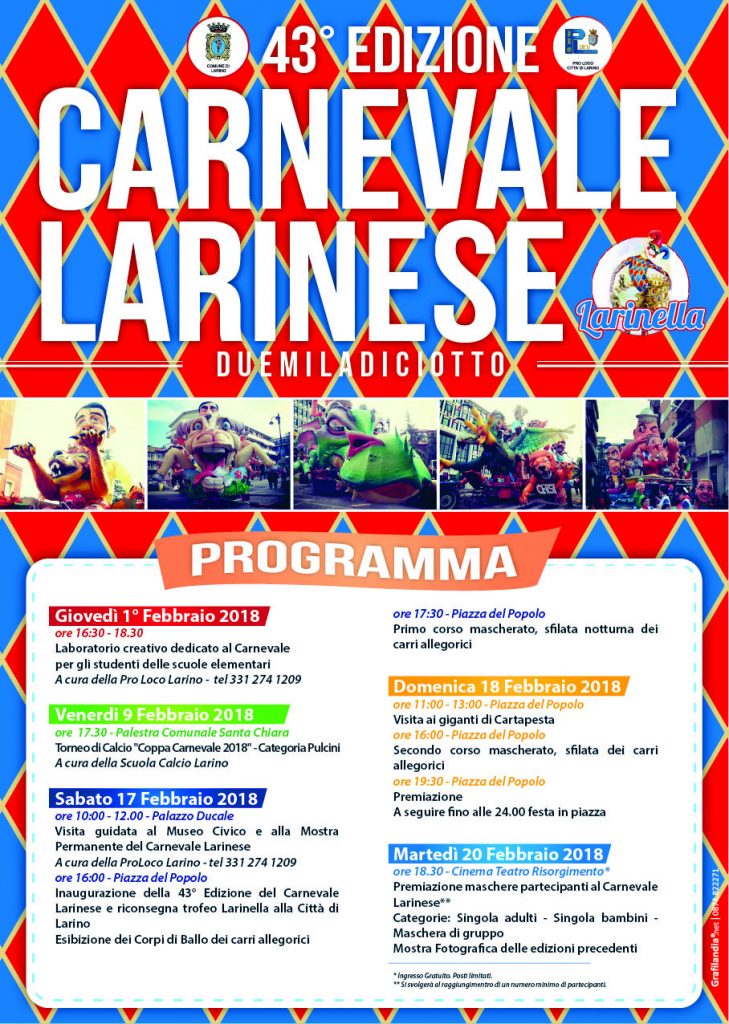 Larino, Carnevale pronto a esplodere anche fuori calendario