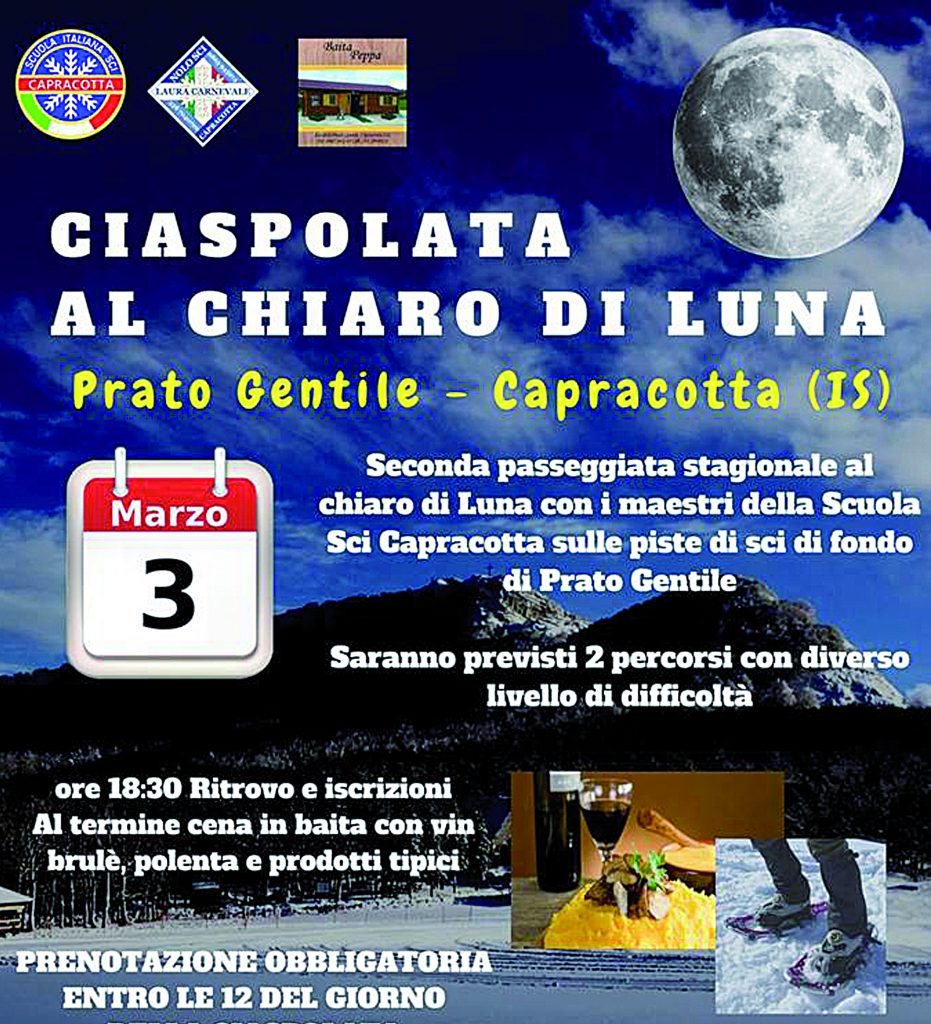 Capracotta, tutti in pista per la Ciaspolata al chiaro di luna