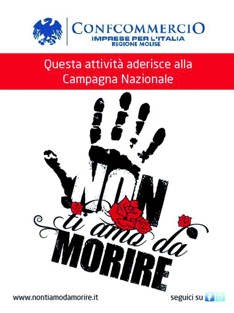 Non ti amo da morire, il logo dell’iniziativa promossa dalla Confcommercio Molise sarà utilizzato nelle campagne nazionali