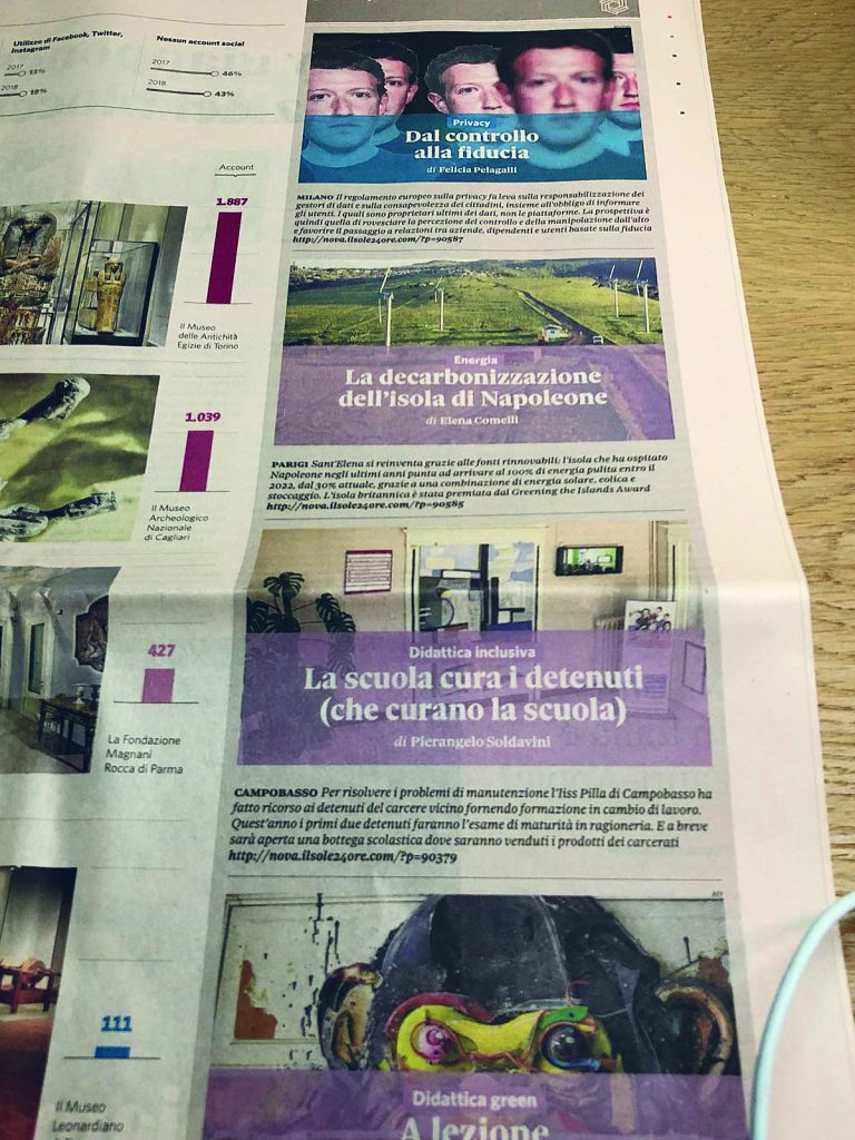 L’Istituto Pilla di Campobasso sulle pagine de ‘Il Sole 24 ore’ per il progetto rivolto ai detenuti di via Cavour