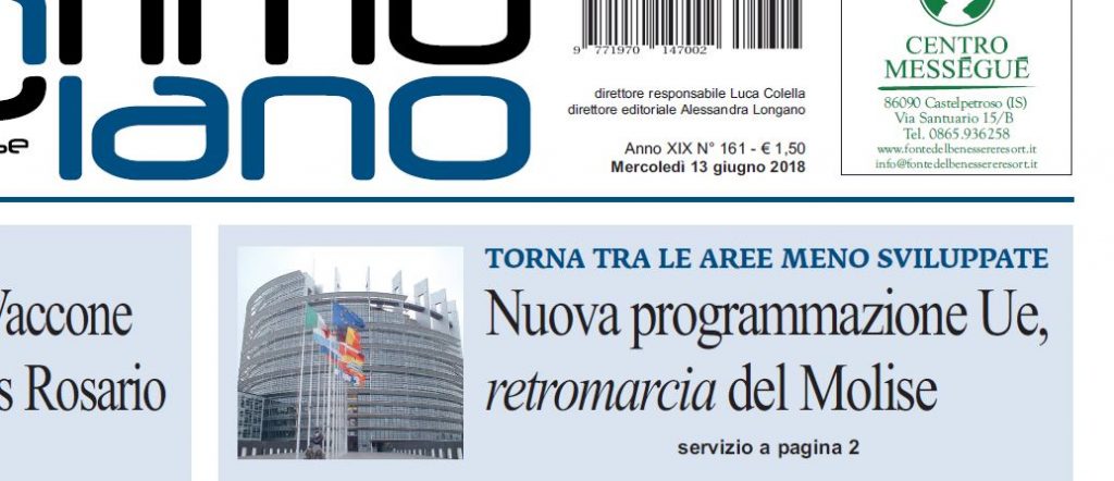 Il Molise torna in Obiettivo 1: è più povero, perciò dall’Ue arriveranno maggiori risorse