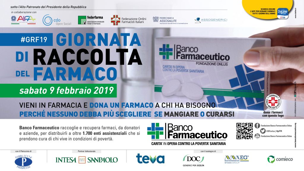 Raccolta di farmaci per i più bisognosi, sabato la giornata di solidarietà