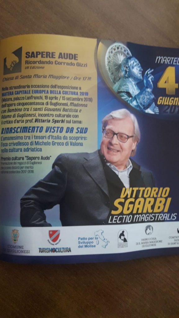 “Rinascimento visto da Sud”, Sgarbi a Guglionesi