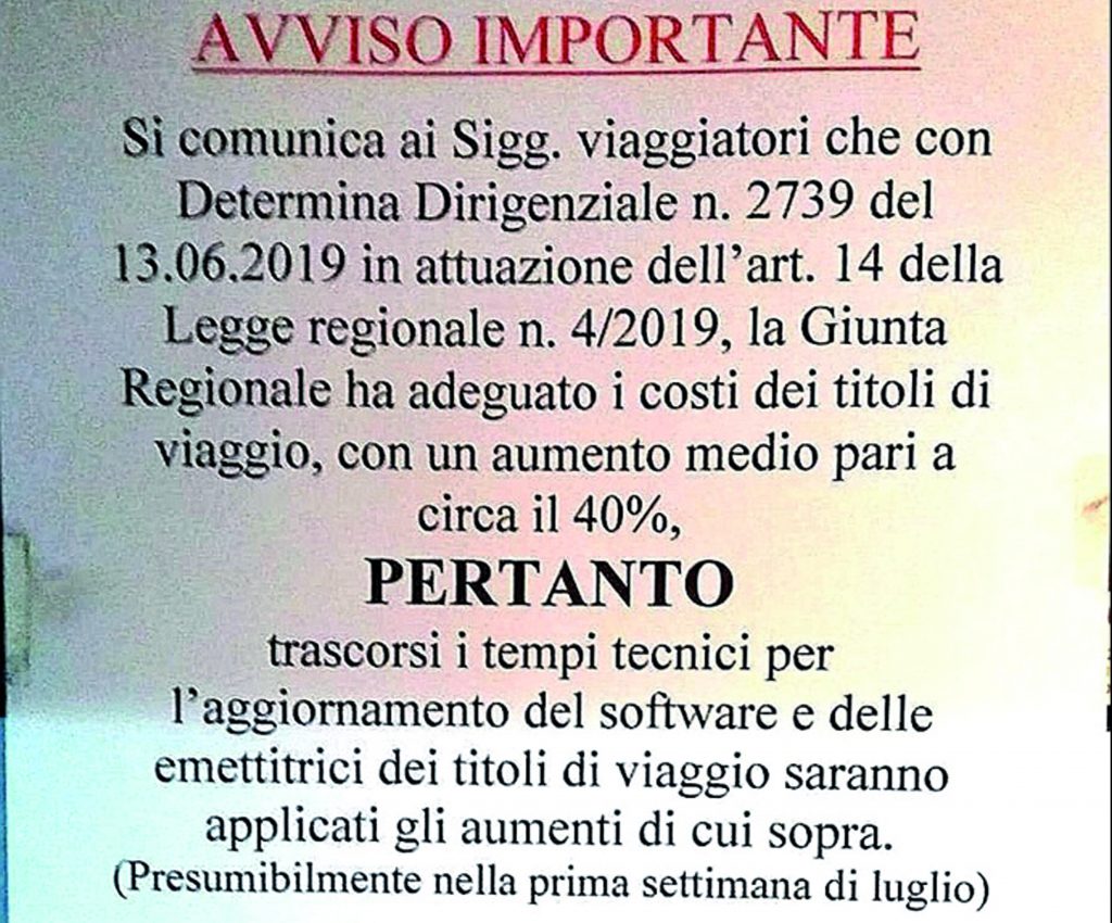 Trasporto pubblico, scatta l’aumento dei biglietti Greco attacca: arriva a compimento il salasso