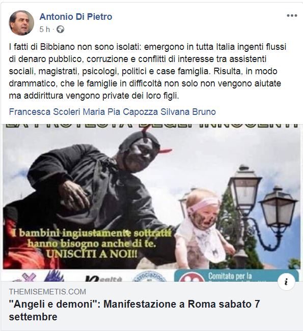 Di Pietro e la gaffe sui Misteri: non gestisco io le mie pagine social