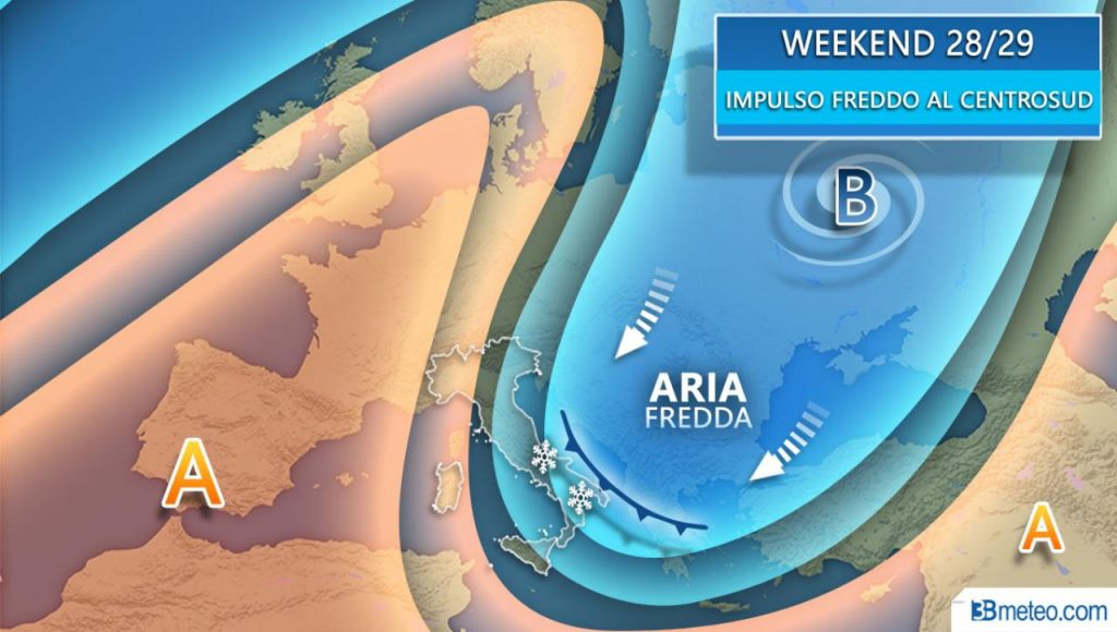 L’irruzione artica punta sull’Italia, in arrivo freddo e neve a bassa quota
