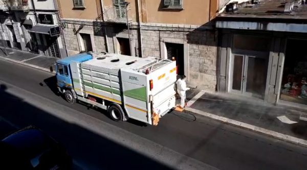 Emergenza sanitaria, partiti gli interventi di sanificazione lungo le strade di Isernia