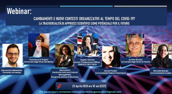 Cambiamenti e nuovi contesti organizzativi al tempo del Covid, domani il webinar di Unimol