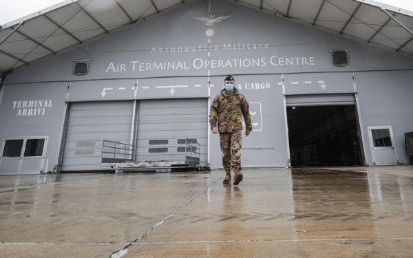 A view of the Mario De Bernardi military airport in Pratica di Mare, near Rome, wich will serve as the hub for COVID-19 vaccination distribution, Italy, 6 December 2020. ANSA/GIUSEPPE LAMI