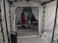 Ieri il primo ricovero nelle tende dell’ospedale da campo al San Timoteo