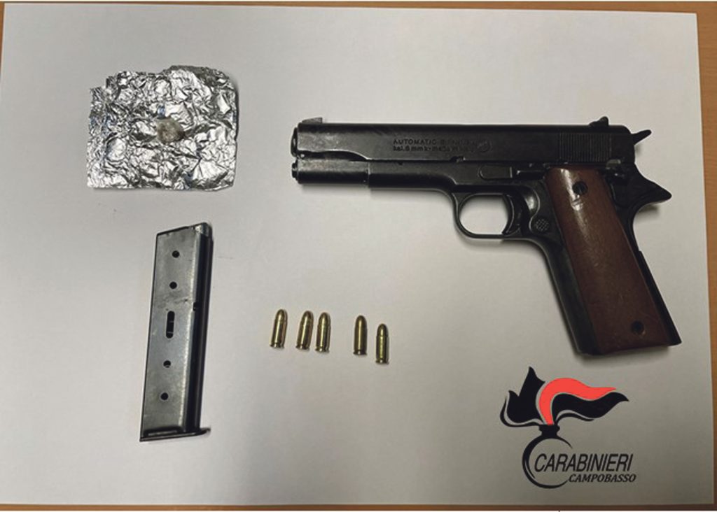 Campobasso, sembra un giocattolo ma la pistola ha caricatore e proiettili: 25enne in manette
