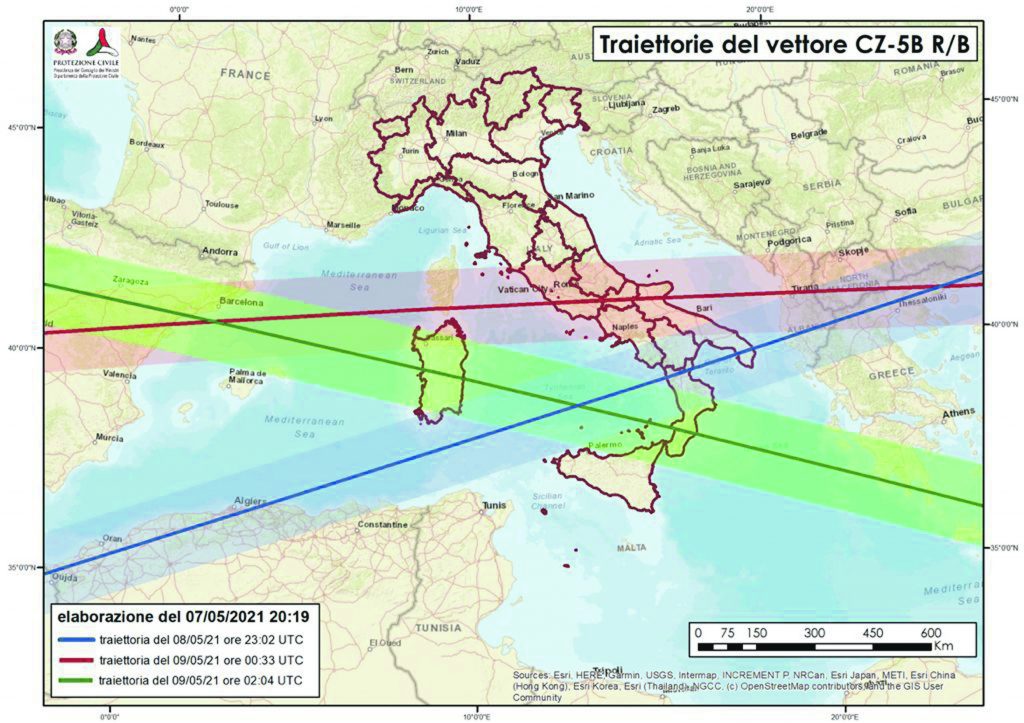 Protezione civile in seduta permanente per il ‘folle rientro’ del razzo cinese