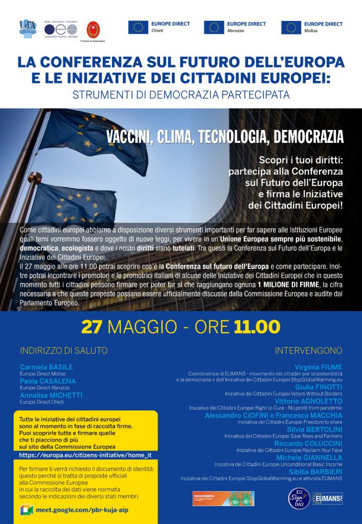 La conferenza sul futuro dell’Europa e le iniziative dei cittadini europei