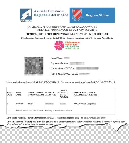 Versione bilingue e Qr code, ecco il passaporto vaccinale
