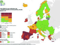 (ANSA) - BRUXELLES, 29 LUG - Sicilia e Sardegna tornano in rosso nelle mappe aggiornate pubblicate oggi dall'Ecdc, il centro europeo per la prevenzione e il controllo delle malattie, che vede un aumento dei casi almeno in mezza Europa. La maggior parte dell'Italia vira in giallo, mentre restano verdi soltanto Abruzzo, Molise, Puglia e Basilicata al Sud, e Valle d'Aosta e Piemonte al Nord. La Spagna è quasi interamente rosso scuro, e rossa la maggior parte di Grecia e Francia. (ANSA). 
DEF/ S0A QBXB
________________________________________