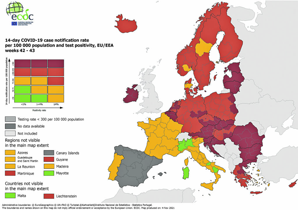 Quattro casi e 8 guariti, ricoverato 55enne non immunizzato