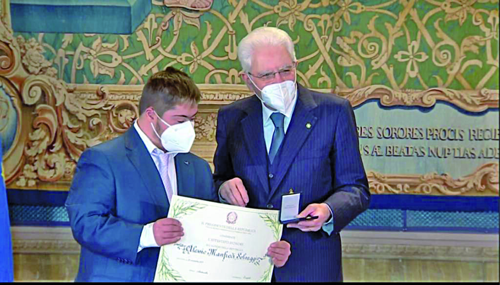 Alessio emozionatissimo Alfiere della Repubblica, «giovani dai grandi valori»