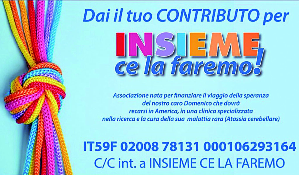 Venafro, “insieme ce la faremo”: raccolta fondi per le cure di Domenico negli Usa