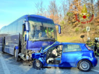 Busso, violento frontale tra bus e auto: conducenti in condizioni serie