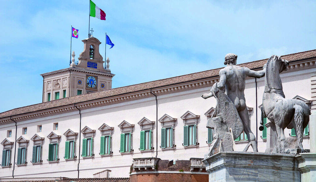 Details of the roof of the Quirinale, home of the president of the Italian republic, Rome, italy
