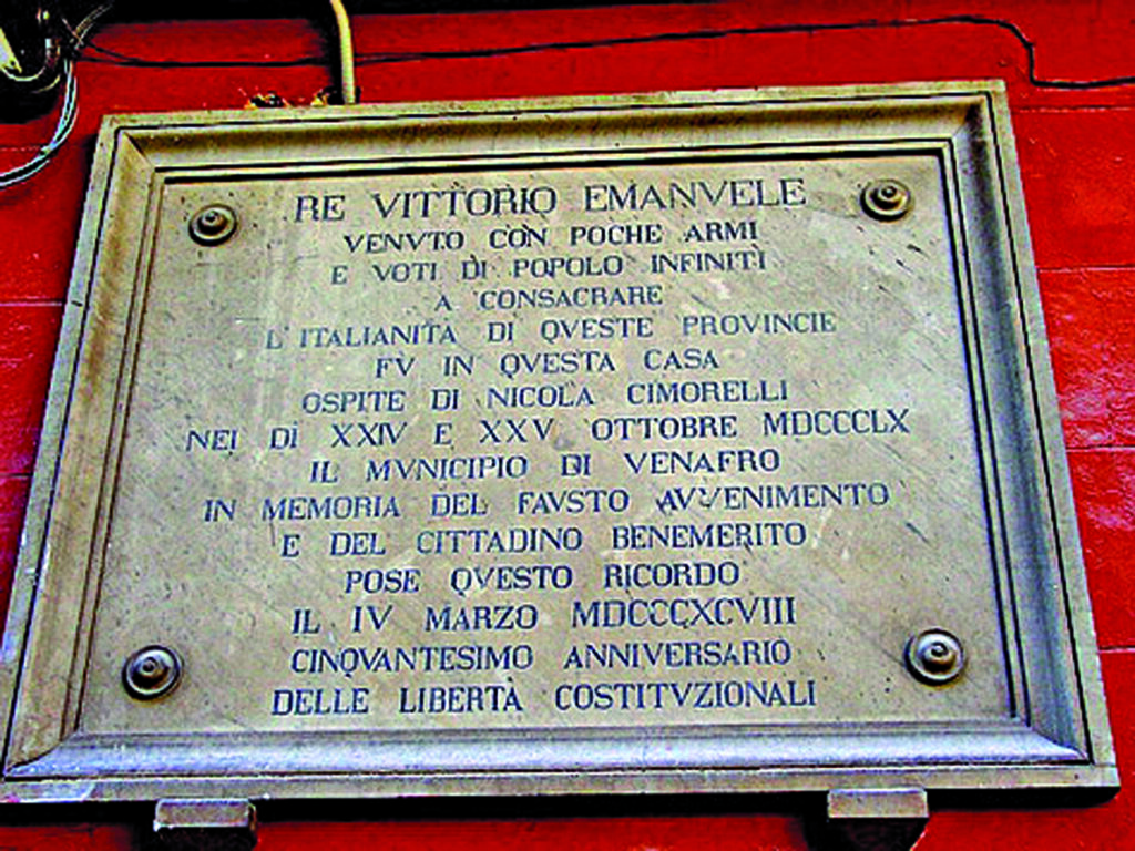 Venafro, prima dello storico incontro con Garibaldi Vittorio Emanuele II soggiornò in città