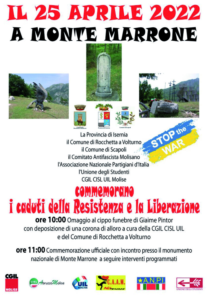 25 aprile, sul manifesto Anpi per Monte Marrone la bandiera ucraina