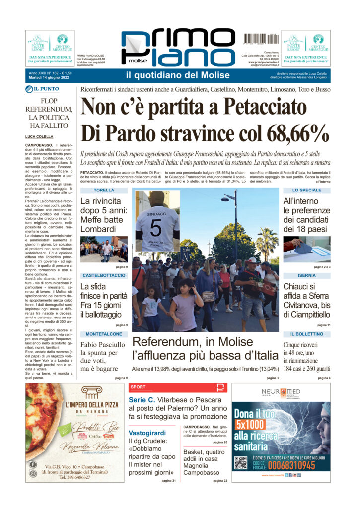 L’edizione completa di Primo Piano Molise del 14 giugno