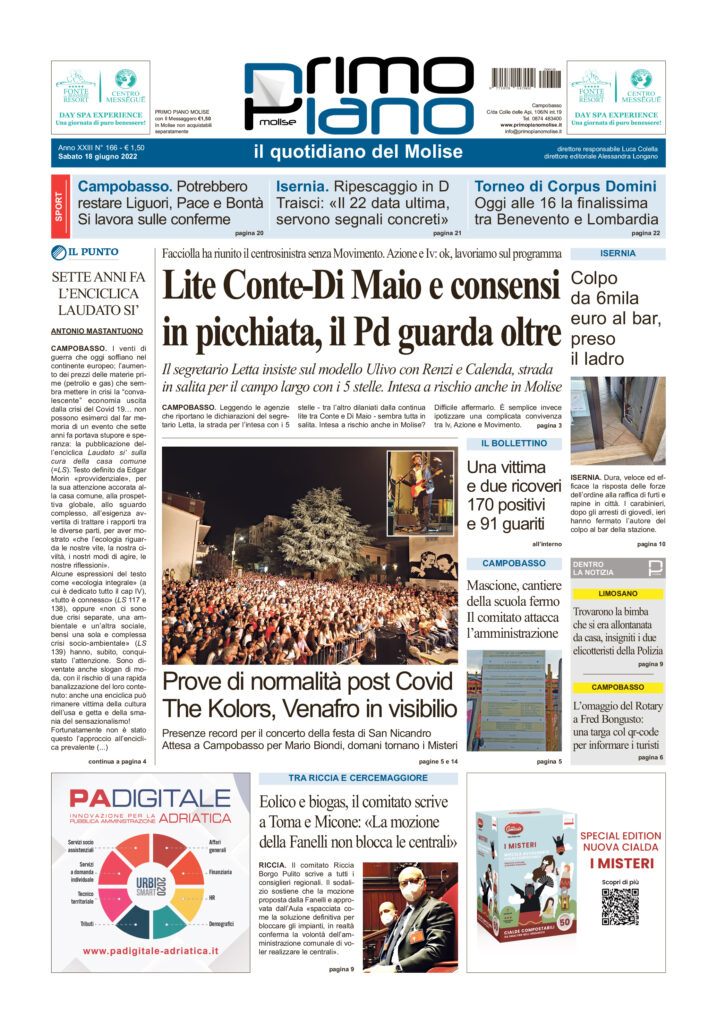 L’edizione completa di Primo Piano Molise del 18 giugno