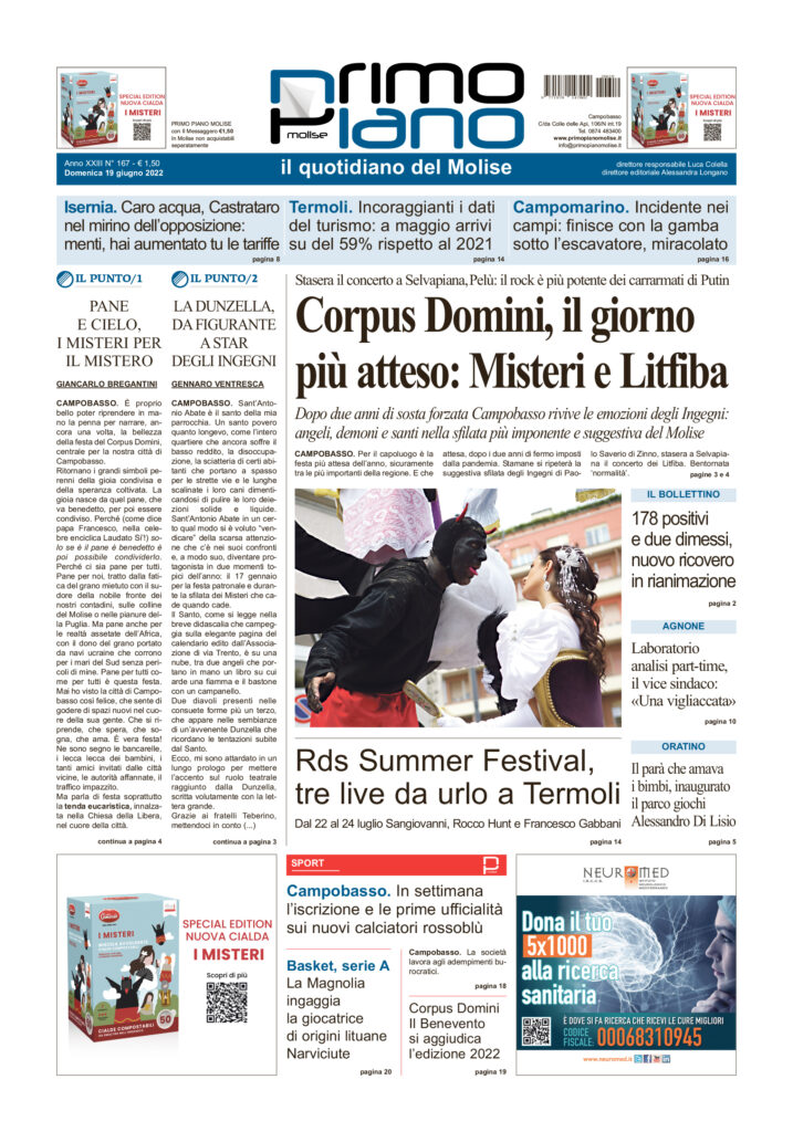 L’edizione completa di Primo Piano Molise del 19 giugno