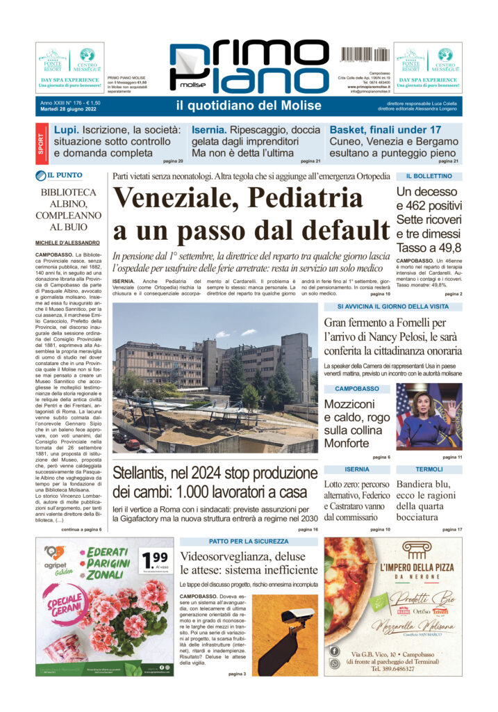 L’edizione completa di Primo Piano Molise del 28 giugno