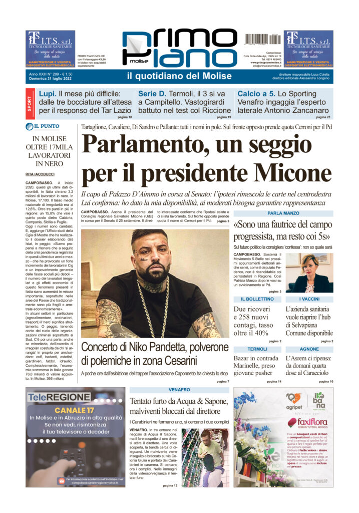 L’edizione completa di Primo Piano Molise del 31 luglio