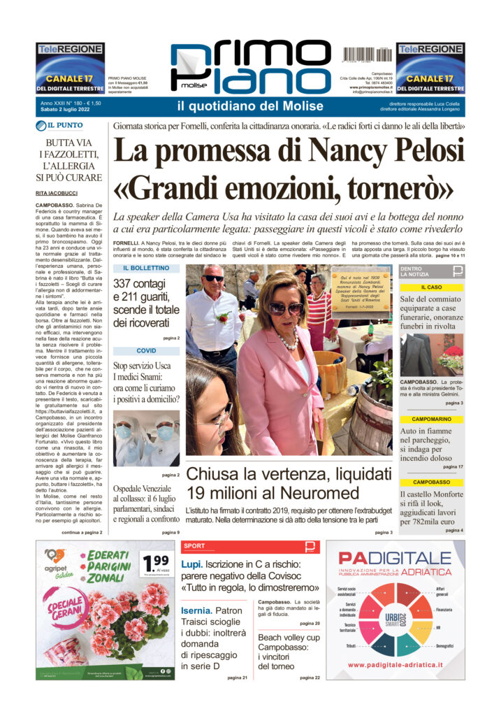 L’edizione completa di Primo Piano Molise del 2 luglio